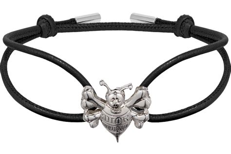 DIOR AND SHAWN Cord Bracelet Black Calfskin 